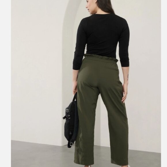 Athleta Trekkie Parachute Pants Olive Green Size 14 - Picture 3 of 13